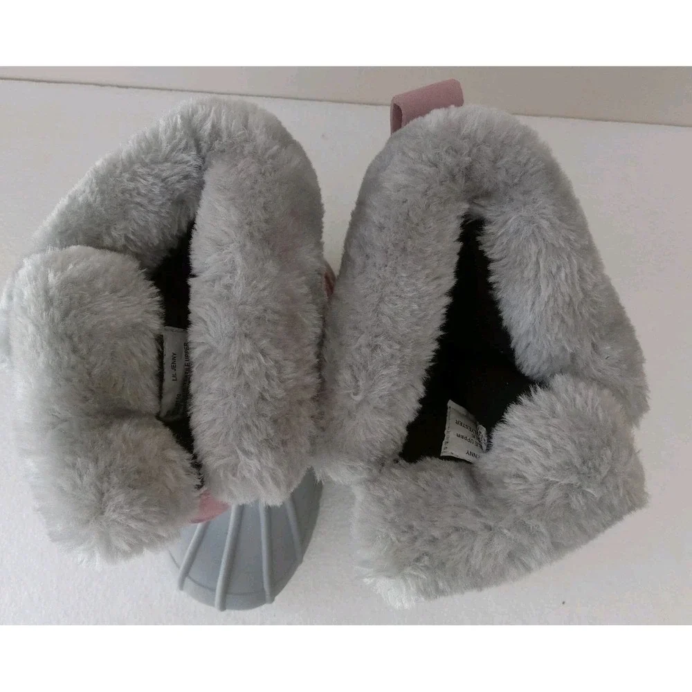 TOTES Winter Boots -TODDLER Size 8T - Lil Jenny -PINK Purple&Gray Bungee Closure